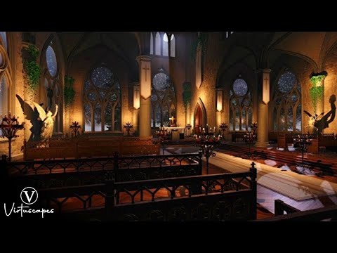 Winter Church Night Ambience | Bells, Wind, Snow & Blizzard Sounds