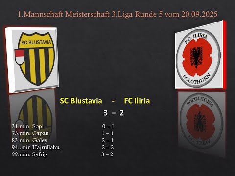 1.Mannschaft Meisterschaft 3.Liga SC Blustavia - FC Iliria