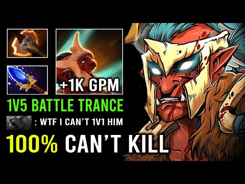 100% Can't Kill 1v5 Unstoppable Battle Trance +1K GPM Troll Warlord Even Ursa Can't Stand Him Dota 2