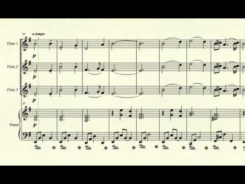 Fantasy on Scarborough Fair - for 3-part flute ensemble with piano