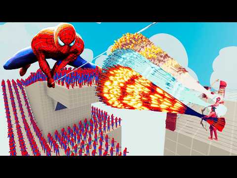 100x SPIDER-MAN + 2x GIANT vs 3x EVERY GOD - Totally Accurate Battle Simulator TABS