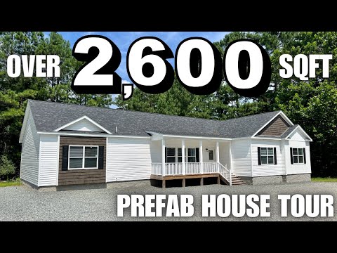 A "RARE" but AMAZING layout all on 1 level for this modular home! Prefab House Tour