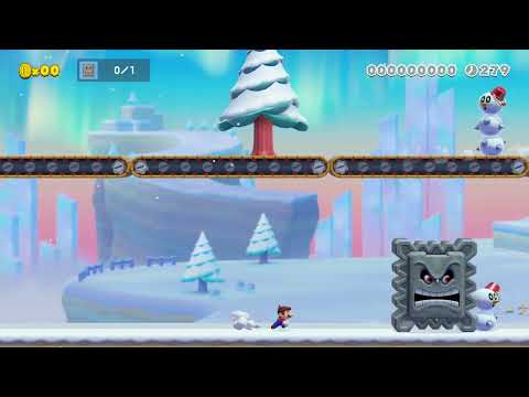 winter thwomp chase by NITNDO FAN 🍄Super Mario Maker 2 ✹Switch✹ #cbr