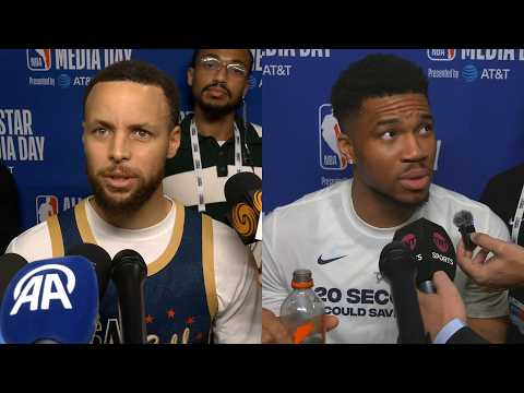 Steph Curry and Giannis Press Conference at NBA All Star 2026