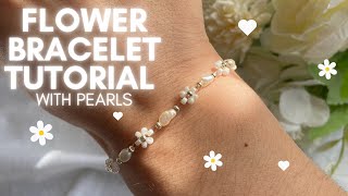 Easy Beaded Flower Bracelet Tutorial, DIY Beaded Daisy Bracelet