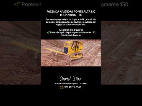 FAZENDA À VENDA | PONTE ALTA DO TOCANTINS – TO