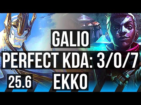 GALIO vs EKKO (MID) | 3/0/7 | KR Master | 25.6
