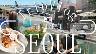 【TripVlog】韓国女子旅🇰🇷💗〈Day1.Ep1〉半年ぶりの渡韓✈延南洞のオシャカフェでランチタイム🧇☕