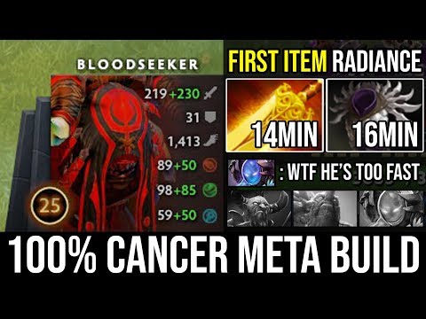 NEW Style Mid Bloodseeker 100% Cancer Meta First Item Radiance + Blade Mail | Run Like a Sonic DotA2