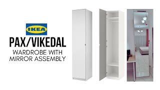Ikea PAX / VIKEDAL Wardrobe, white with Mirror Door Assembly