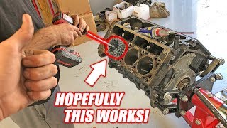 Dingleberry Honing the Auction Corvette's "NEW" Junkyard Truck Engine! *McFarland Machining*
