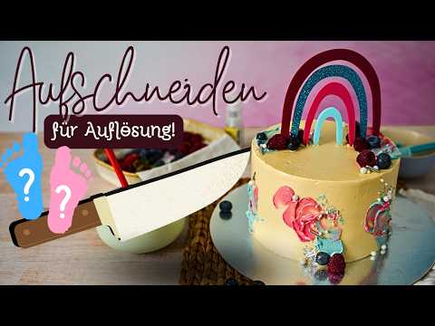 Gender Reveal Torte - Anschnitt verrät das Glück! Naked Cake Tutorial Babyparty