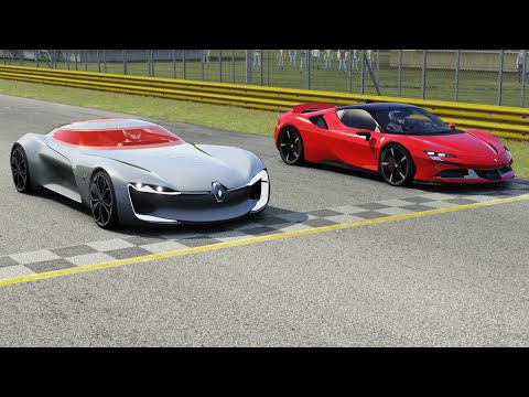 Renault Trezor vs Ferrari SF90 Stradale at Monza Full Course