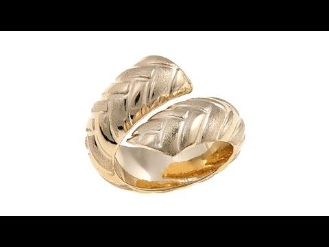 Passport to Gold 14K Gold Satin Braided Bypass Ring
