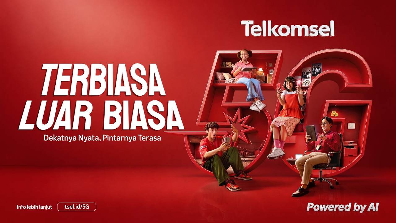 Terbiasa luar biasa bareng Telkomsel 5G yang kualitas jaringannya berarti buat semua.
