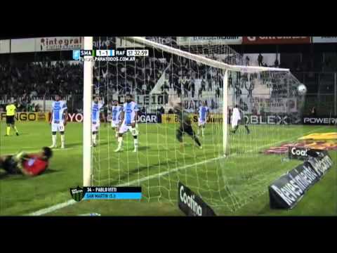 Gol de Vitti.San Martín 1 Rafaela 1.Fecha 12.Torneo Primera División 2015.FPT