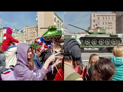 Russians Love Tanks. Moscow Victory Day Military Parade. May 07, 2022