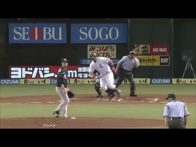 1回裏 ライオンズ・メヒア 先制のセンター前タイムリーヒット!! 2014/7/10 L-M