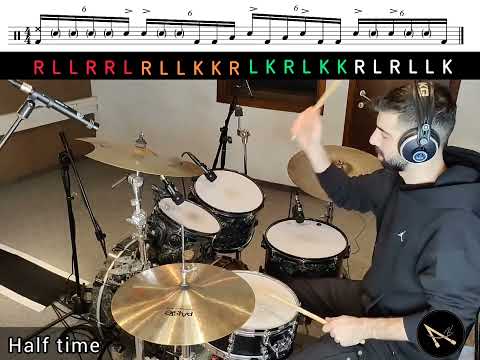 Drum Lesson - 16th note triplets drum fill #21 | Ariel Kasif