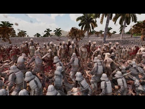 HOLD THE BRIDGE! Japanese Samurai Soldiers vs Zombie Invasion (Part 1) - UEBS 2