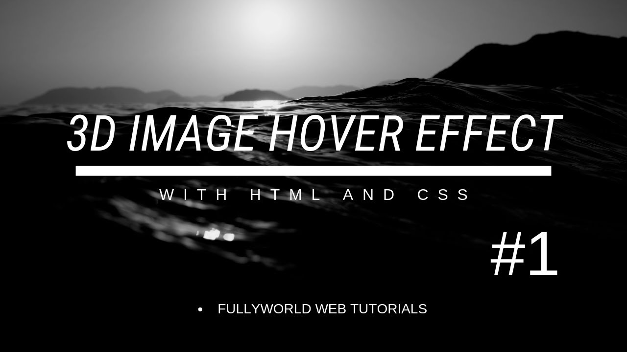3D IMAGE HOVER EFFECT WITH HTML AND CSS #1 | HTML AND CSS TUTORIALS
