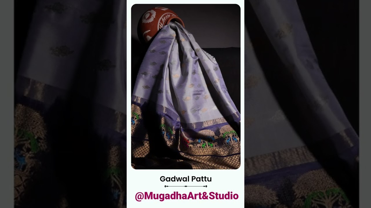 <p style="color: red">Video : </p>Blue Gray With Royal Blue Gadwal Silk Saree | Mugdha Art Studio 2022-05-20