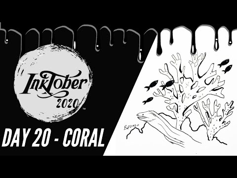 INKTOBER Day 20 - 'CORAL' | #inktober | Art with Rishi