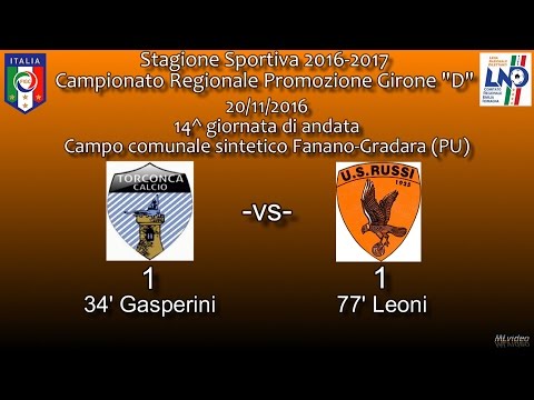 20/11/16- Promoz. ER D – 14^ g and. – Torconca Cattolica-US Russi 1-1 LE RETI
