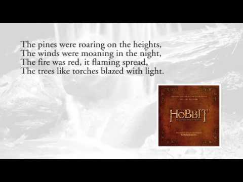 Misty Mountains (Richard Armitage and The Dwarf Cast) -album version w. lyrics- The Hobbit 2012 OST