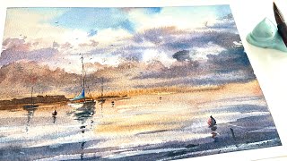 WATERCOLOR. At the risk of making a mistake, I tried a new style of painting today