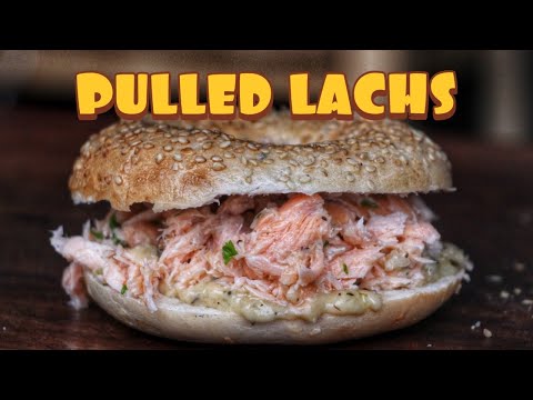 PULLED LACHS mit ALFREDO-SAUCE - der BESTE BAGEL - deutsches BBQ-Video - 0815BBQ