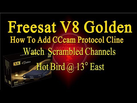 How To Add CCcam Protocol Cline In Freesat V8 Golden Hot Bird 13E Satellite Installation