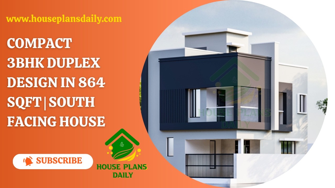 Compact 3BHK Duplex Design in 864 Sqft | South Facing House