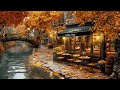 Calm Autumn Jazz Music To Relax Canalside Coffee Shop Ambience Poetic Scenery Of Falling Leaves