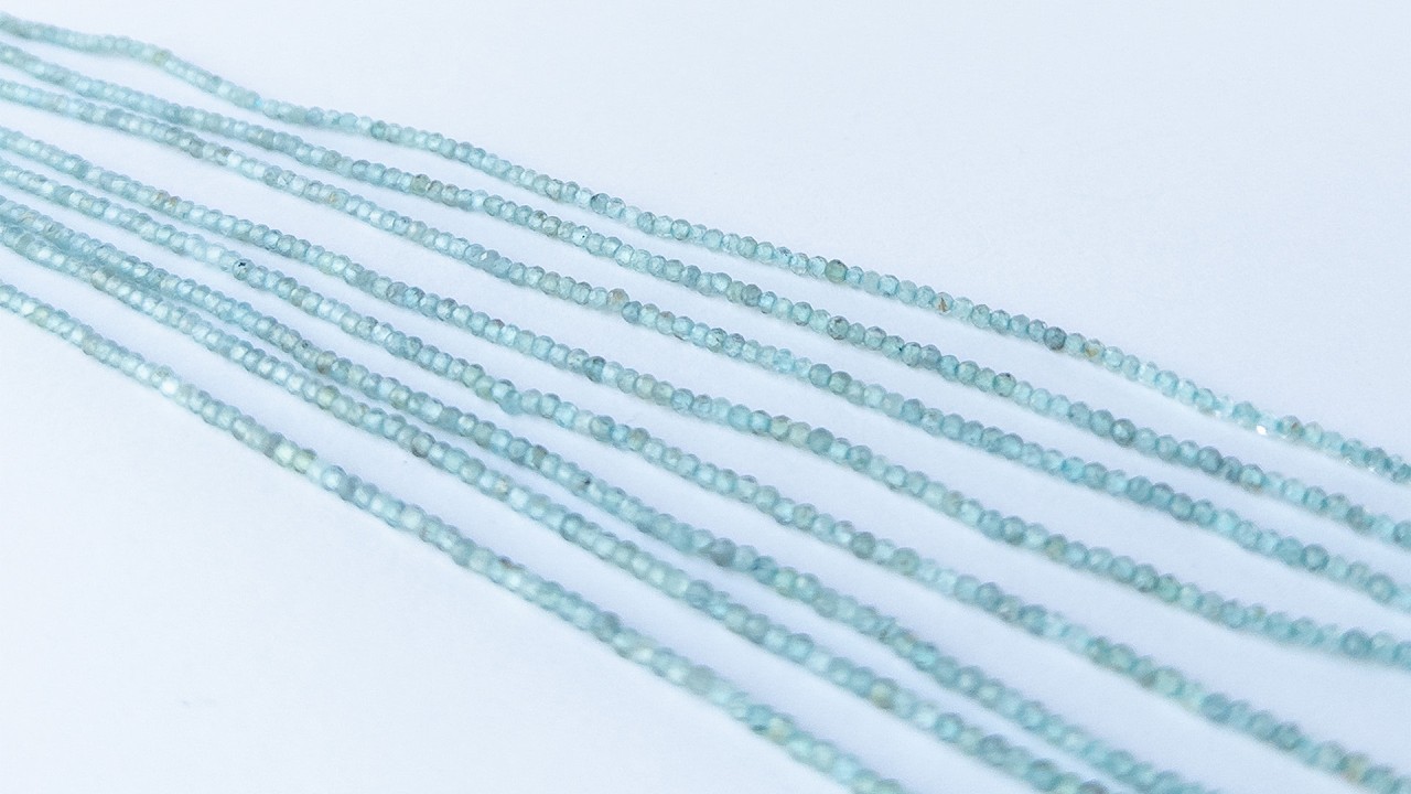 Apatite | Faceted Rondelle | 2mm Bead Size | 32cm Strand Length video