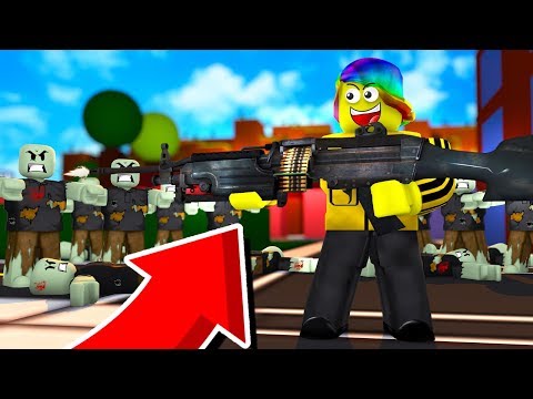 USING THE STRONGEST GUN AND DESTROYING ZOMBIES (Roblox Zombie Killing Simulator)