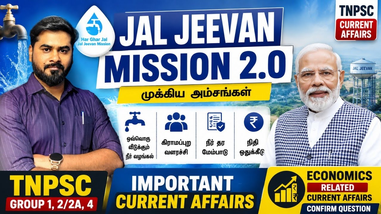 JAL JEEVAN MISSION/Jal Sakthi Ministry/TN Government/Approval/Current affairs/Tnpsc/Confirm 1 Qn