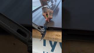 Showing a standing seam roof panel being installed #construction  #car