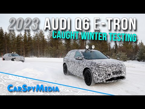 2023 Audi Q6 e-tron プロトタイプ、北極圏の雪と氷の中で冬季テスト動画