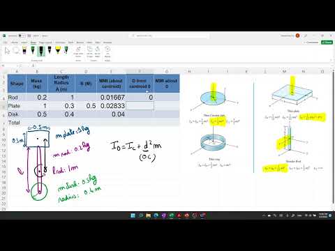 Statics Mass Moments Inertia Excel