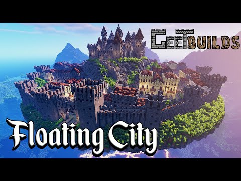 Minecraft Floating Gothic City and Castle Build Timelapse