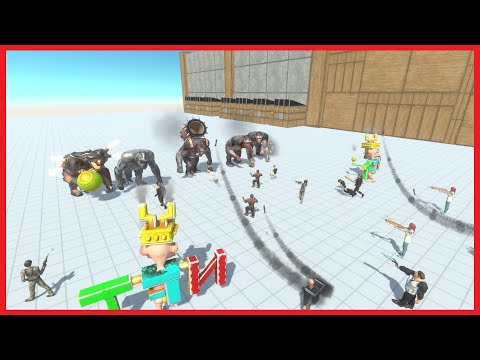 ALL SKIN GORO THE GIANT VS 2x FACTIONS - ANIMAL REVOLT BATTLE SIMULATOR
