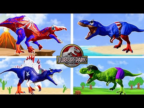 Super Heroes Battle in Dinosaur form in Jurassic World |Dinosaurs Pro 7 SuperHero Team|