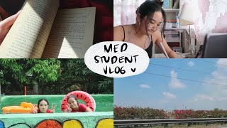 med school vlog: online exam week, vacation in the province & book haul | Beryl