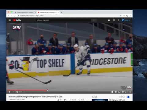 Tyler Johnson "Goal" Was a High Stick -- NO GOAL!  Islanders vs. Lightning, 9/11/20