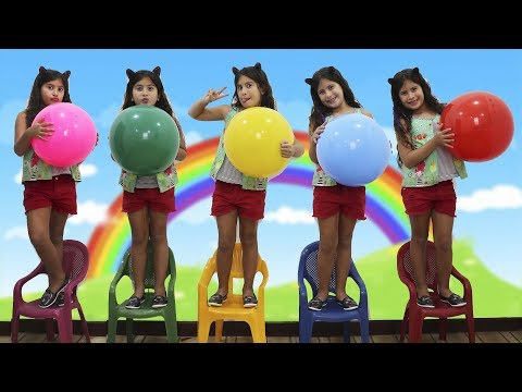 MARIA CLARA FOI CLONADA - Five little babies jumping on the bed song, learn colors