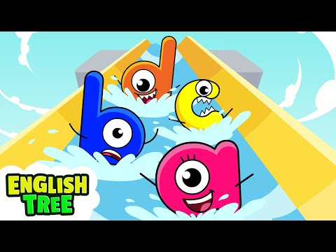 Giant Water Slide | Alphabuddies Letters A-B-C-D 🛝🥹🤯