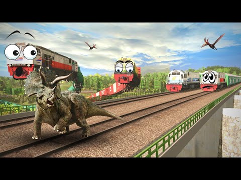 Railroad Journey Flying Train Simulator 2019 | Flying Carriage Over The River And Meets Triceratops