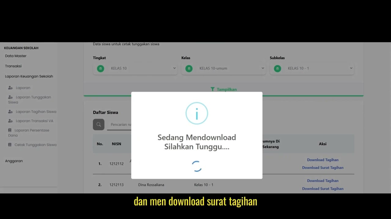 Cetak Tungakan Siswa