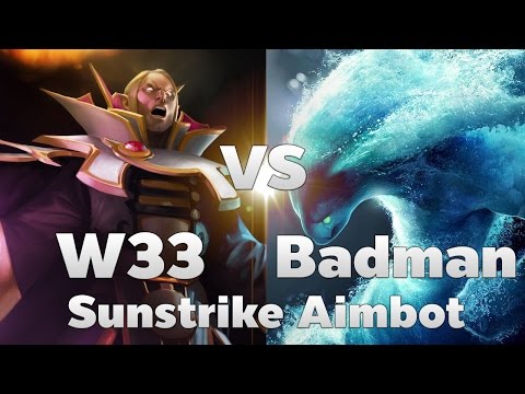 Sunstrike Aimbot by W33(Invoker) vs Badman(Morphling) War of 8K MMR - DotA2 Rage Quit